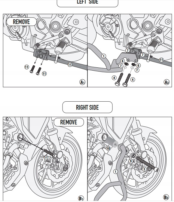 KAPPA GMOLE OSŁONY SILNIKA YAMAHA Tracer 700 (20) - ZASTĘPUJĄ KN2148 Numer katalogowy producenta KN2148