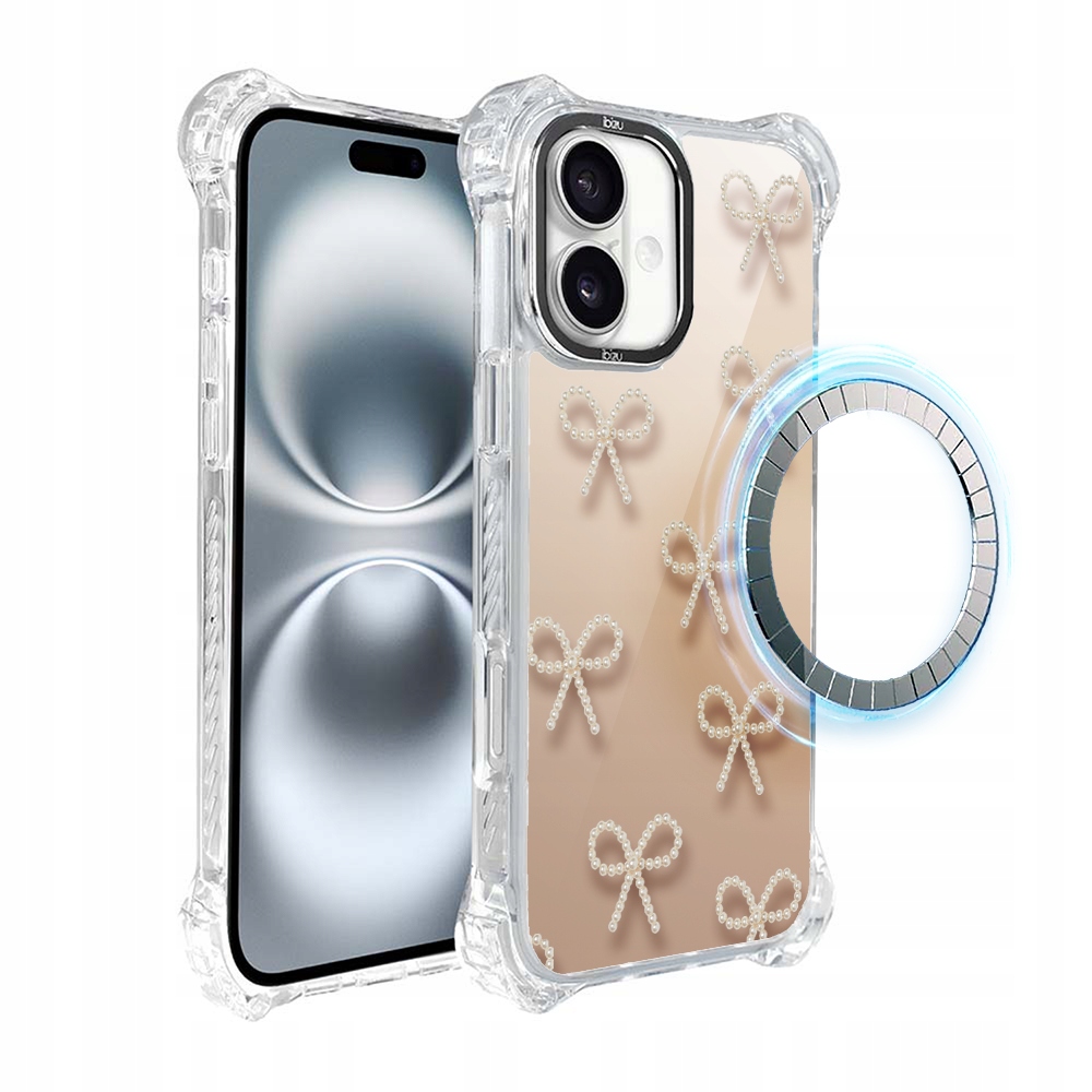 Pouzdro DropGuard Ultra pro iPhone 16 Ibizu s MagSafe a perleťovými mašličkami