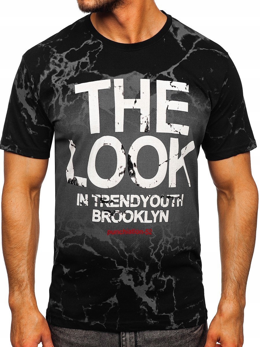 

T-shirt Męski Z Nadrukiem Czarny 627 ROZMIAR_2XL