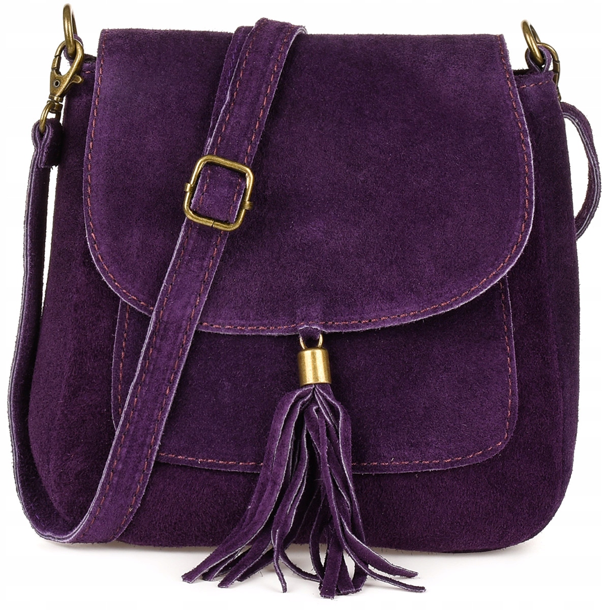 

Torebka skórzana Damska Zamszowa Listonoszka retro