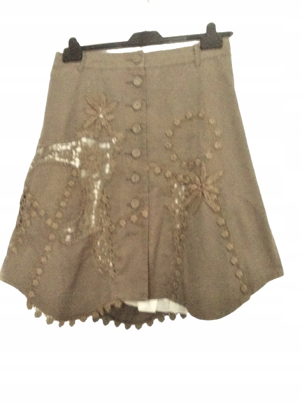 DESIGNERSKA SPÓDNICA SZYDEŁOWE WSTAWKI 38 40