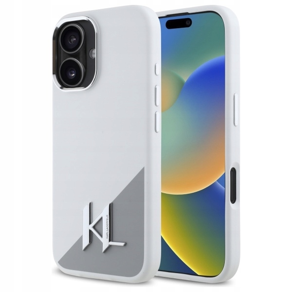Silikonový Pouzdro Karl Lagerfeld Shadow Metal Initial MagSafe pro iPhone 16