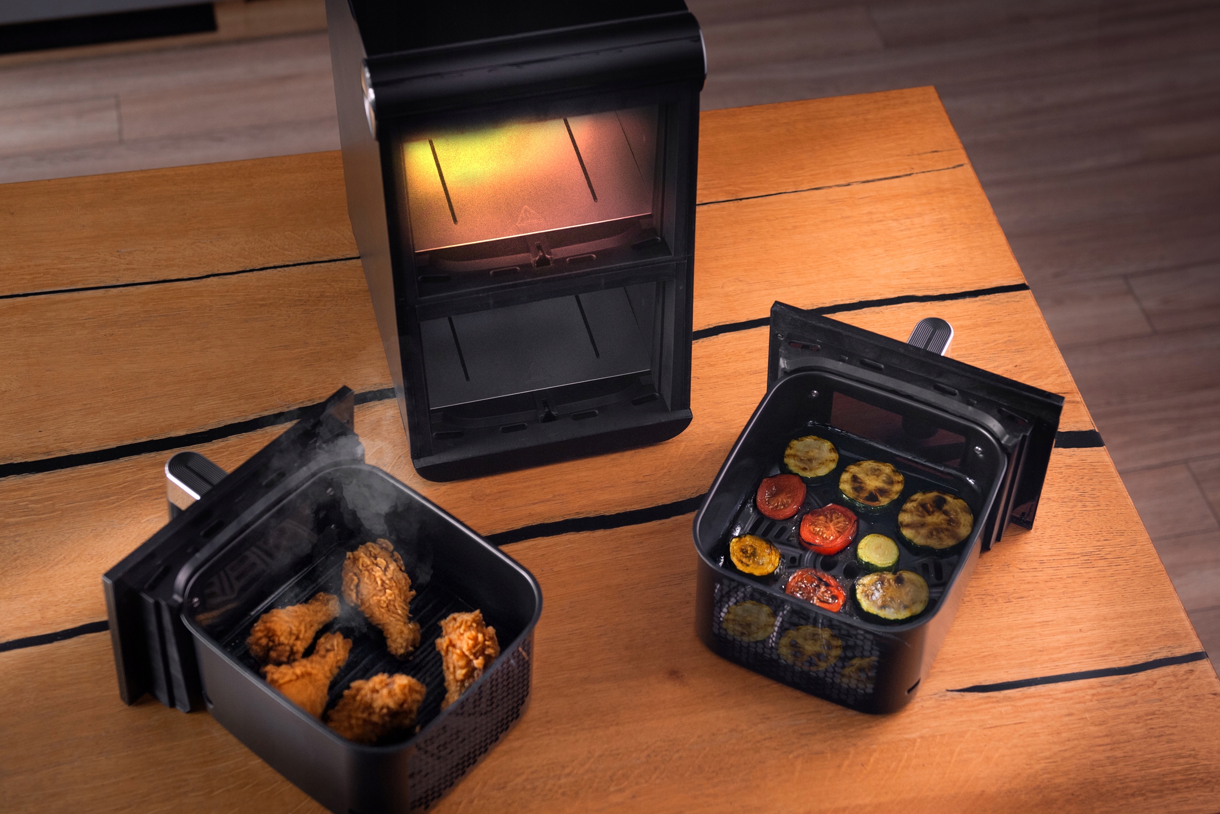 FRYTKOWNICA BEZTŁUSZCZOWA 2800W AIRFRYER 11L NIEPRZYWIERAJĄCA 13 PROGRAMÓW Funkcje elektroniczny termostat programy automatyczne regulacja temperatury timer inne