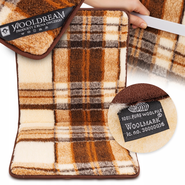 Polštář Na Vlněné Křeslo Velké Sedadlo 100% Ovčí Vlna Merynos 50x100