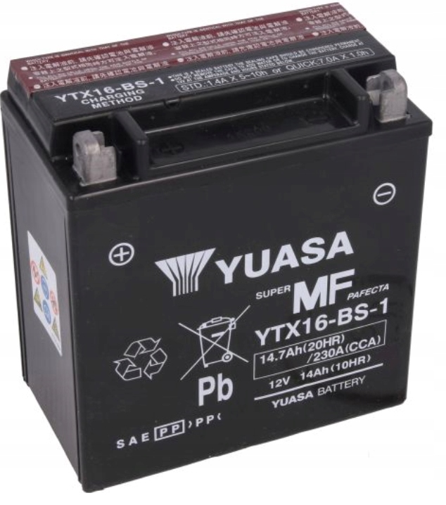 Akumulator Yuasa YTX16-BS-1 Mf (agm) 14.7 Ah 230A 12V L+ Motocyklowy