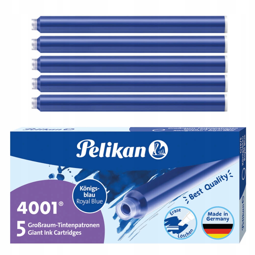 

Naboje do piór Pelikan 4001 długie 5szt Niebieskie