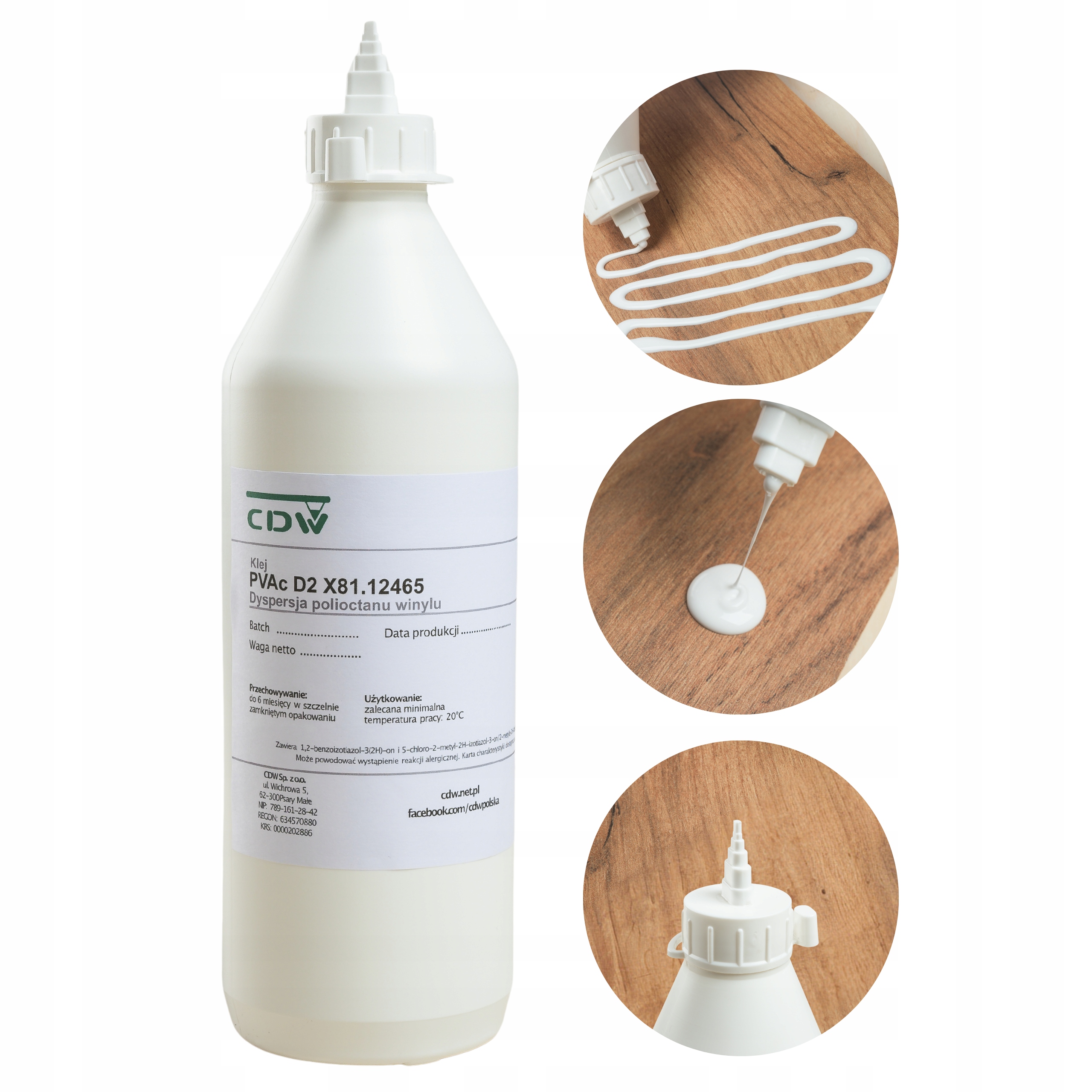 KLEJ INTROLIGATORSKI WIKOL DO DECOUPAGE PAPIERU TEKTURY 1KG BIAŁY