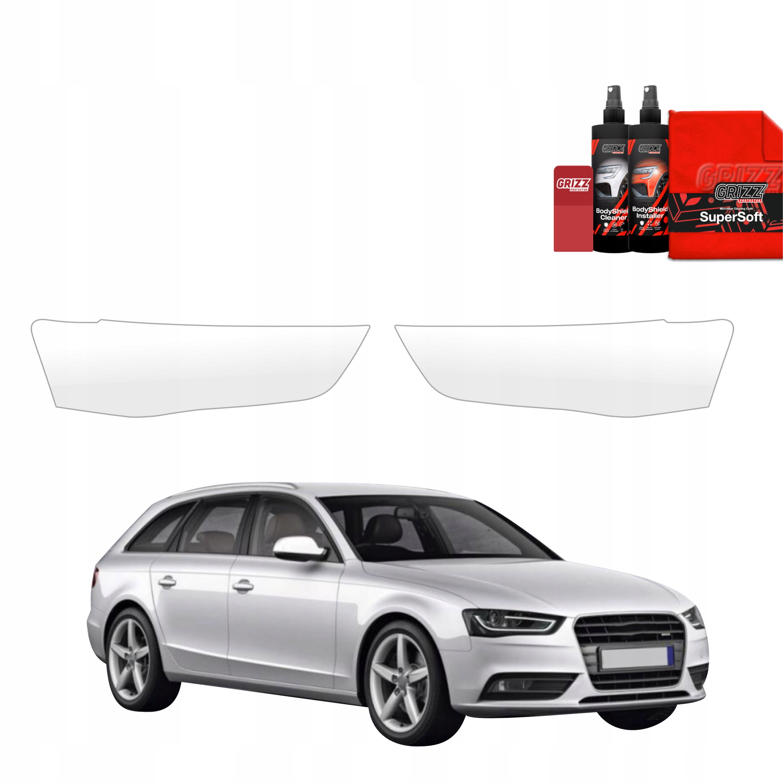 2v1 Fólie Ppf dýha na lampy pro Audi A4 B8 Avant Facelifting (2011-2015)