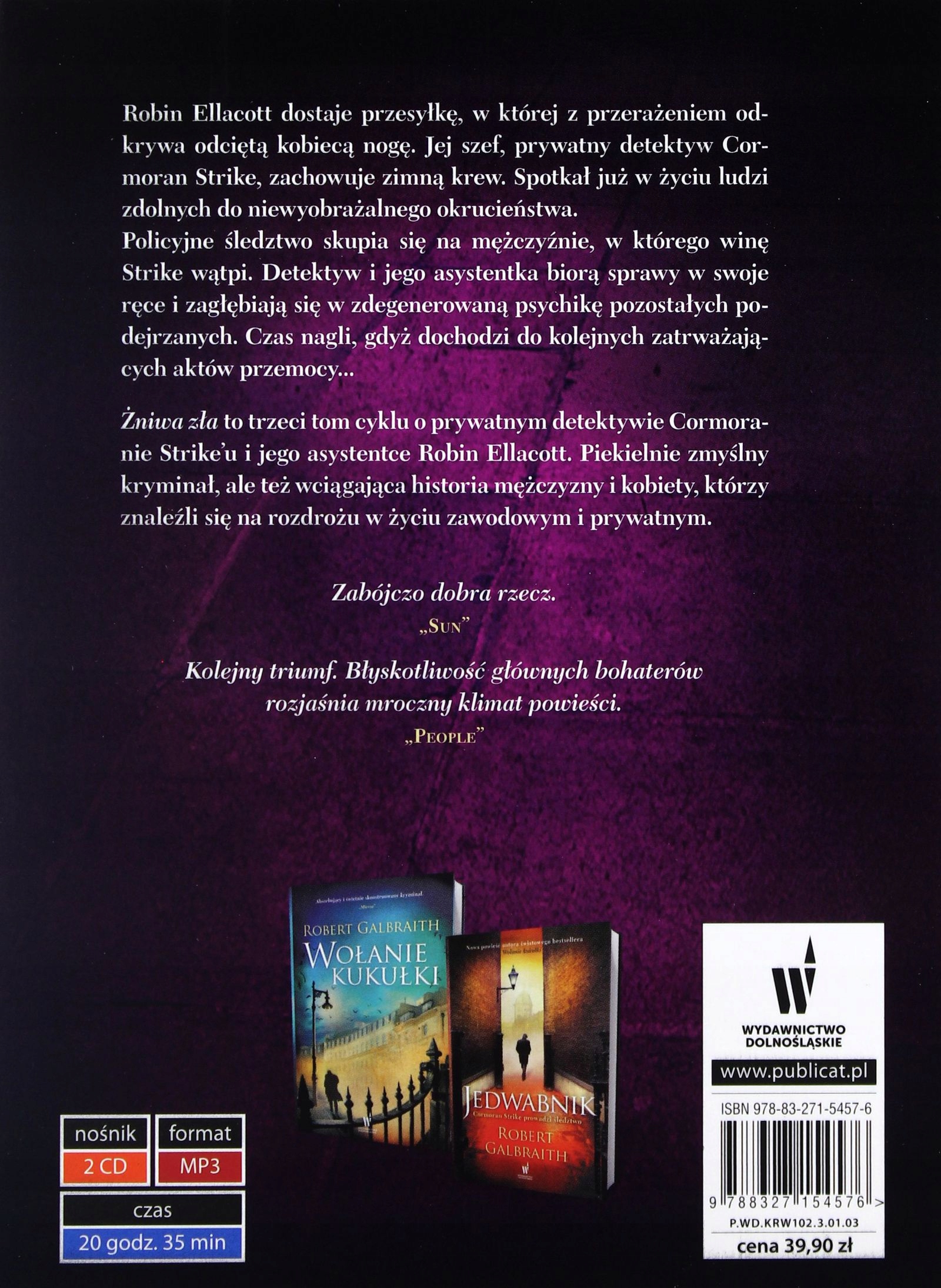 ŻNIWA ZŁA - ROBERT GALBRAITH [AUDIOBOOK] Stan opakowania oryginalne