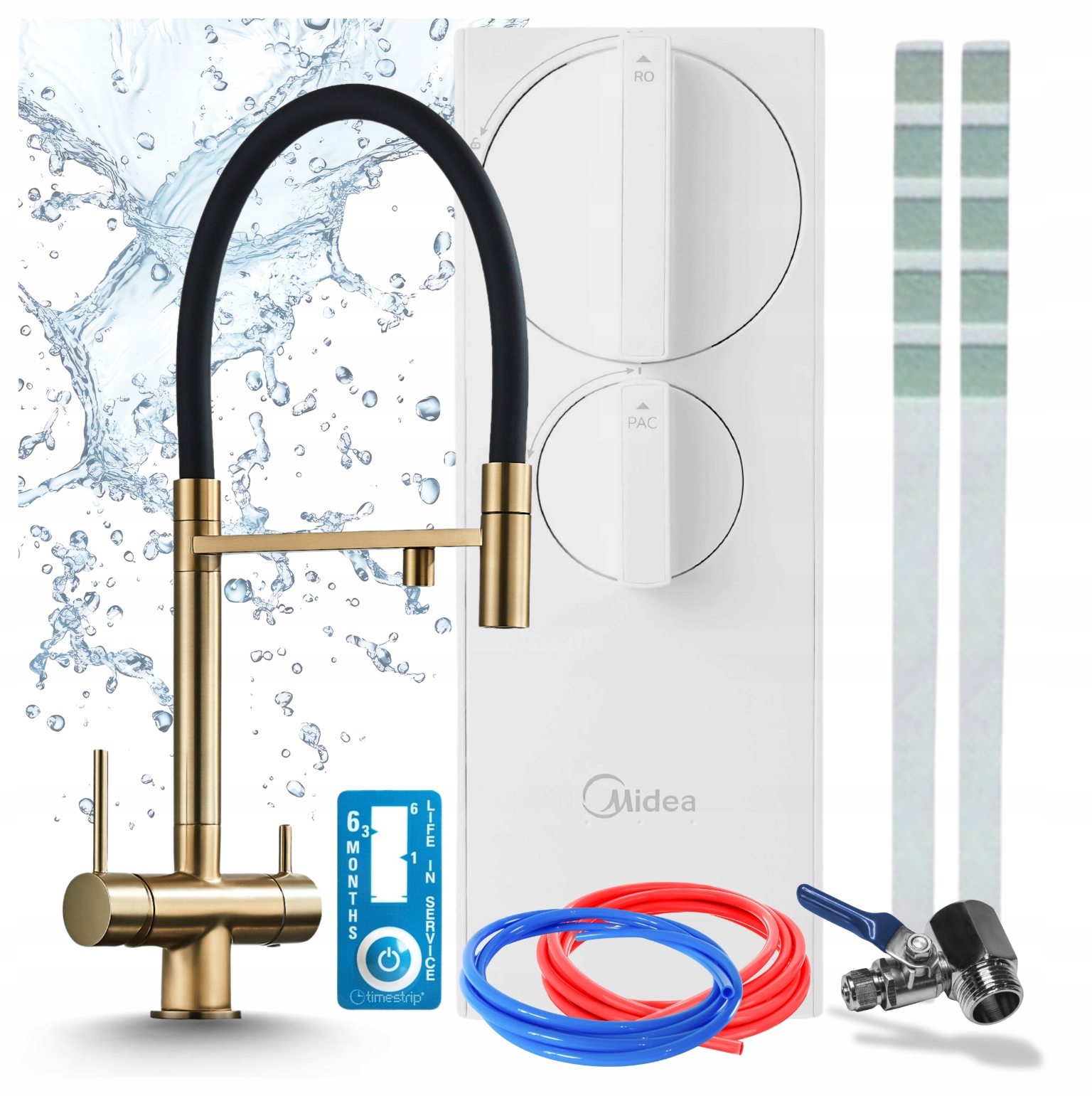 Kohútik Na Filter Vody Kuchynský Zlatý Filter Midea RO5 400GPD Reverzná Osmóza