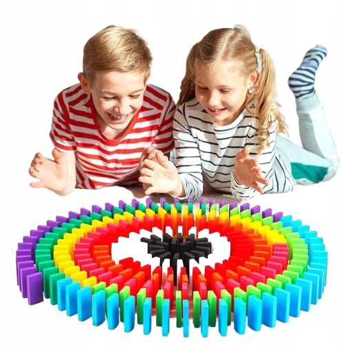 

Domino Drewniane 120 Klocków kolorowych