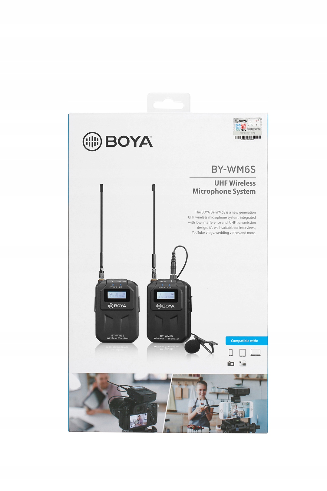 BEZPRZEWODOWY ZESTAW AUDIO DO KAMER BOYA BY-WM6S Zasilanie akumulatorowe