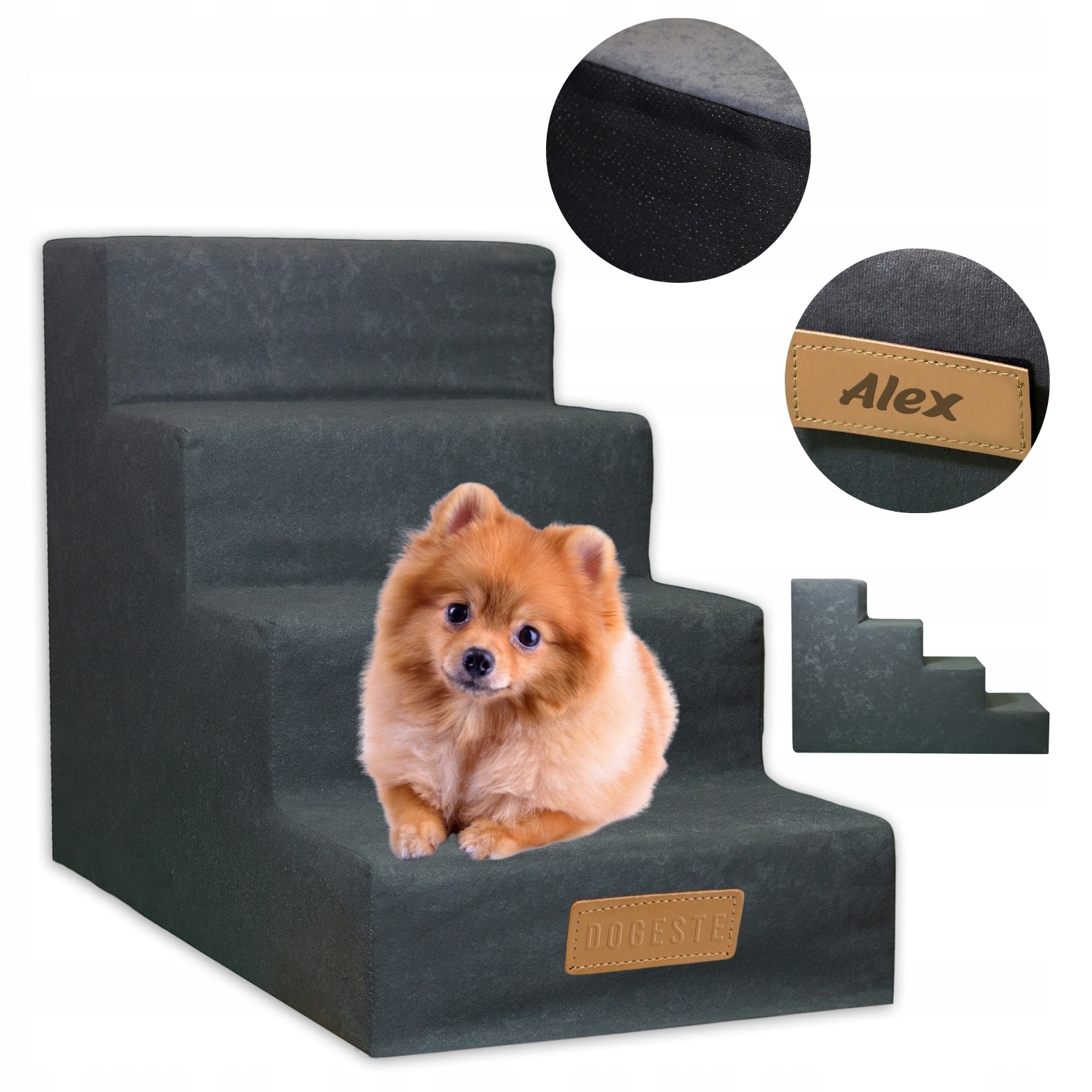 Schody pro psa kočku Schody 4 stupně rampa plošina 40 cm Gravírování jméno Bonus