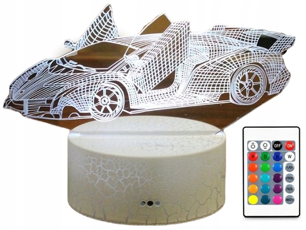 

Lampa Nocna 3D Led Usb Car Lamborghini Auto Pilot