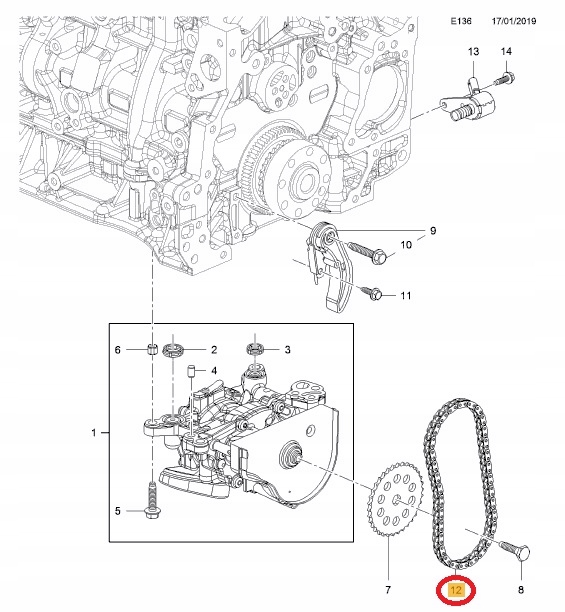 Łańcuch Pompy Oleju ASTRA 1.6 CDTI 110 136 160 KM Producent części Opel OE