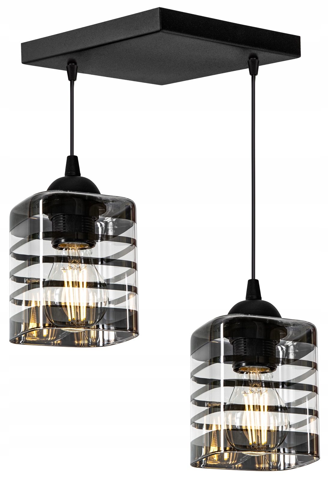 

Szklana Lampa Wisząca Sufitowa Żyrandol Plafon Led