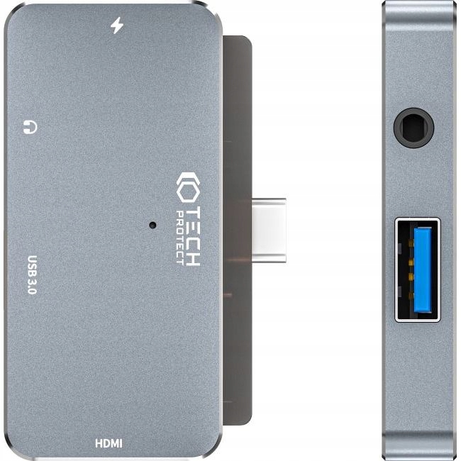 Hub, adapter Tech-Protect USB-A 3.0, USB-C PD, HDMI, mini-jack, do ...