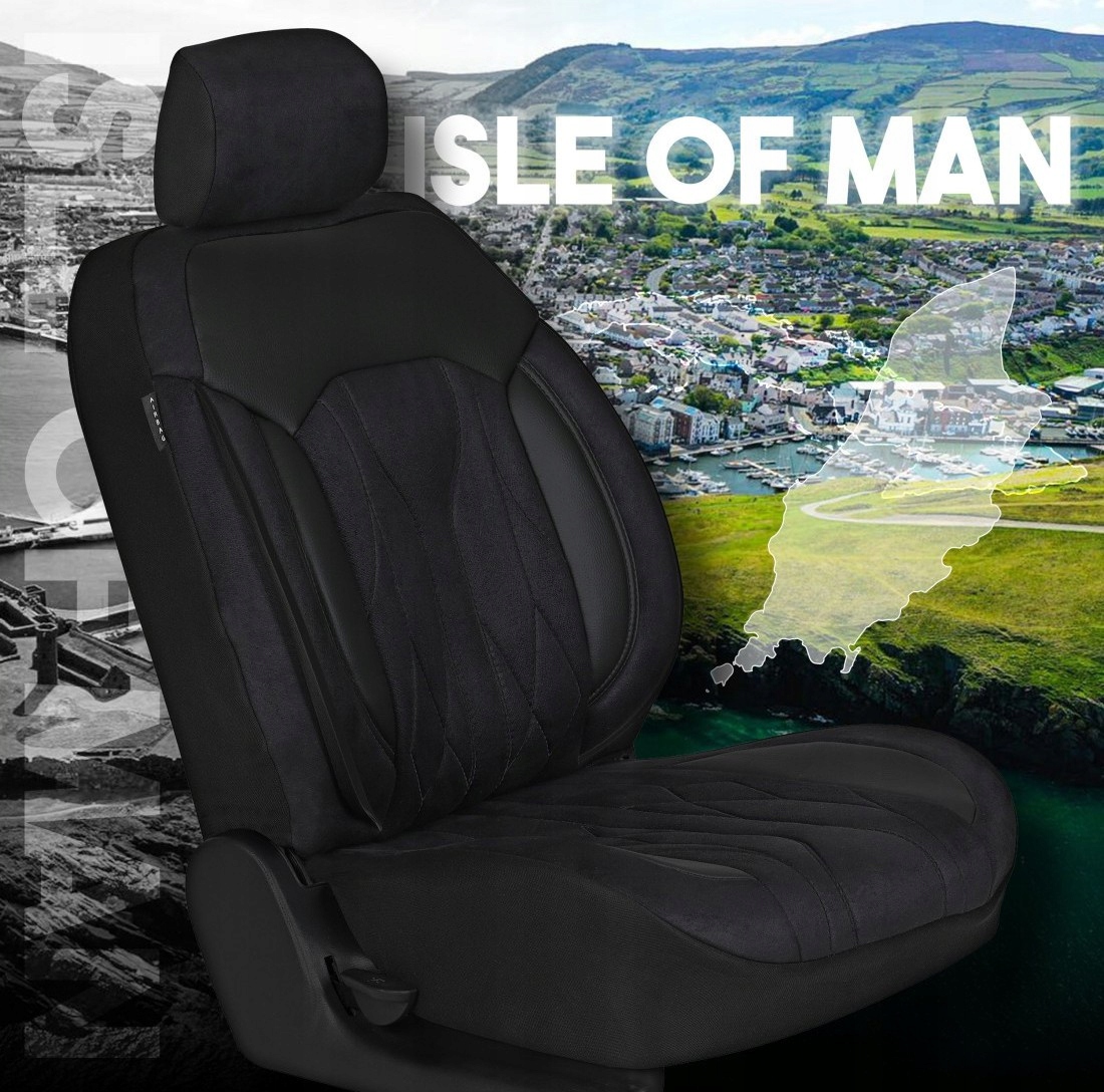 Pokrowce samochodowe Wildcar IsleOfMan Czarne Przód Stan opakowania oryginalne