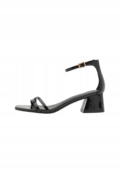 Only Černé Lakované Sandály S Kotníkovým Podpatkem 40 T7A
