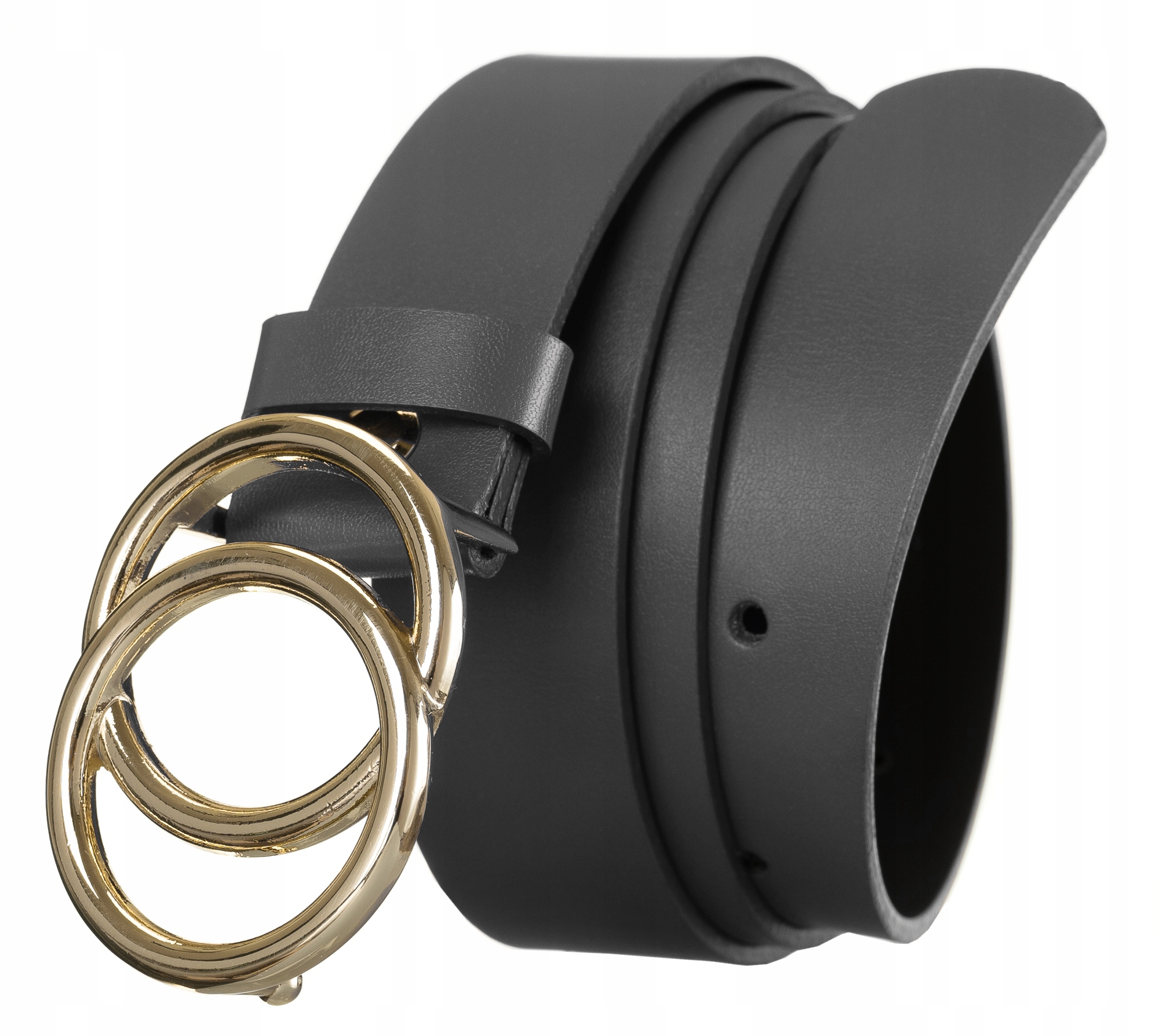 

Pasek z podwójną klamrą Rovicky skórzany damski Hq