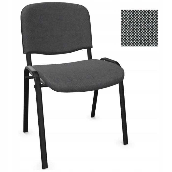 Krzesło konferencyjne do biura poczekalni SZARE C-73 tkanina ISO biurowe
