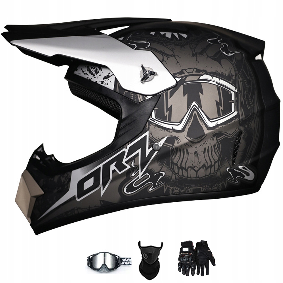 Motocyklová Přilba Lehká Enduro Quada Brýle Rukavice Maska S