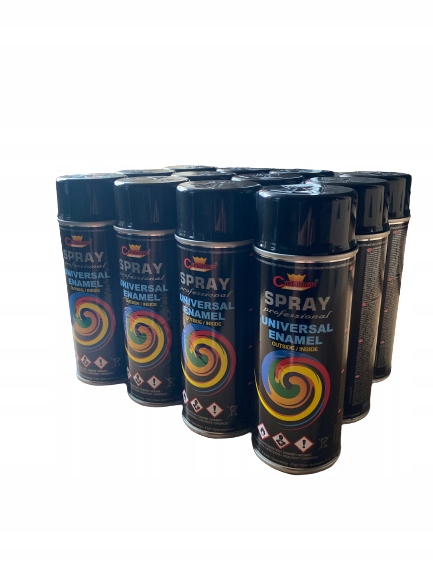 Barva 12 Ks Sprej Smalt Lak 400ml Ral 9005 Černý Lesk