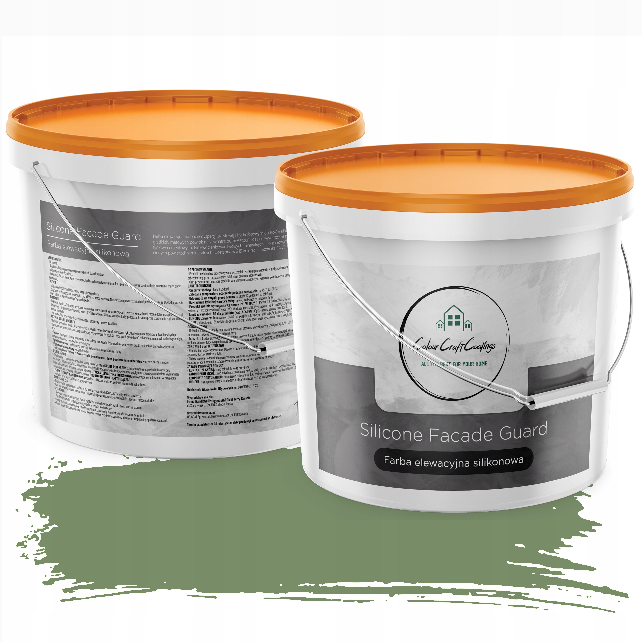 Fasádna silikónová fasádna farba zelená intenzívna 10 l vonkajšia