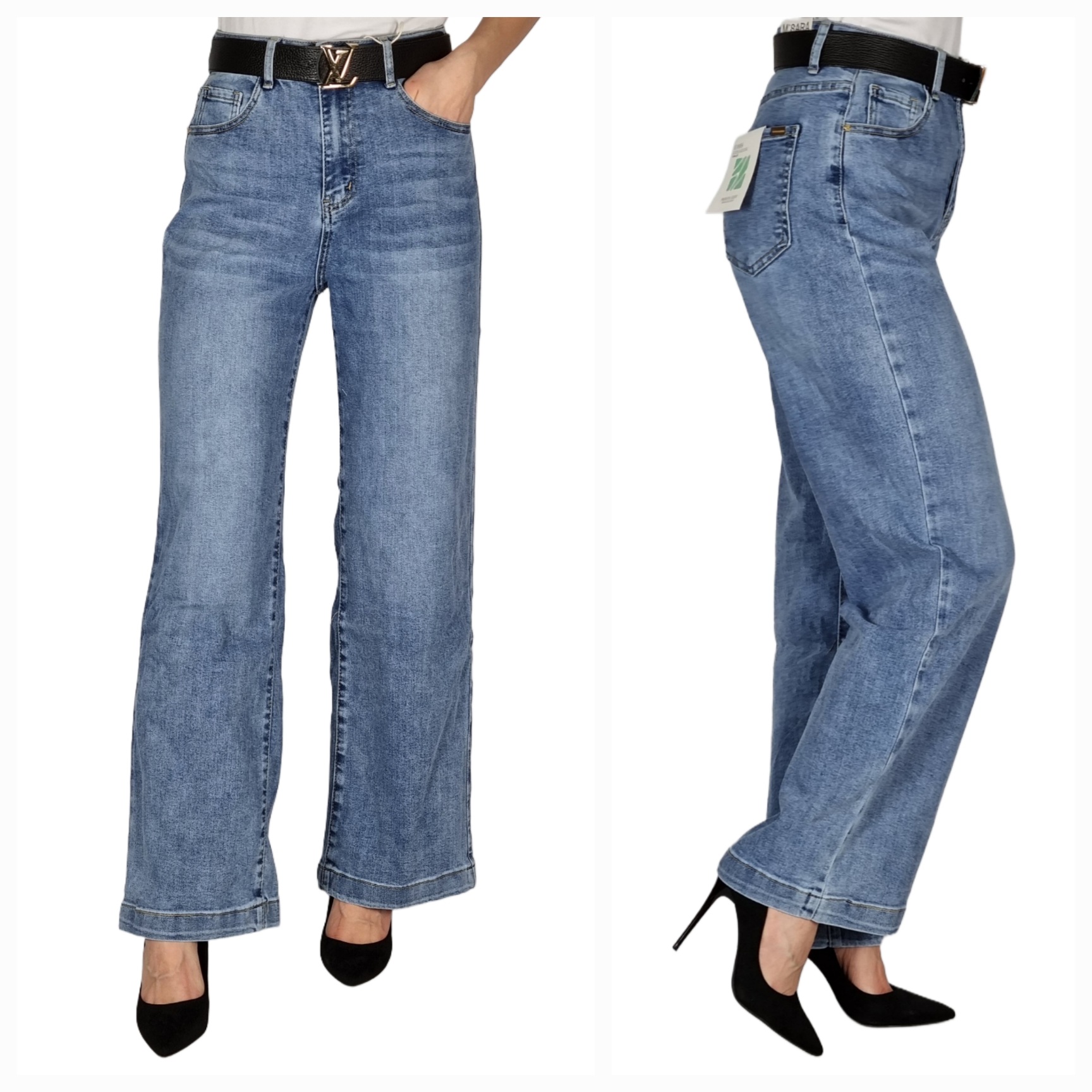 M.sara Spodnie Jeans Szerokie Klasyczne Rozmiar XXL