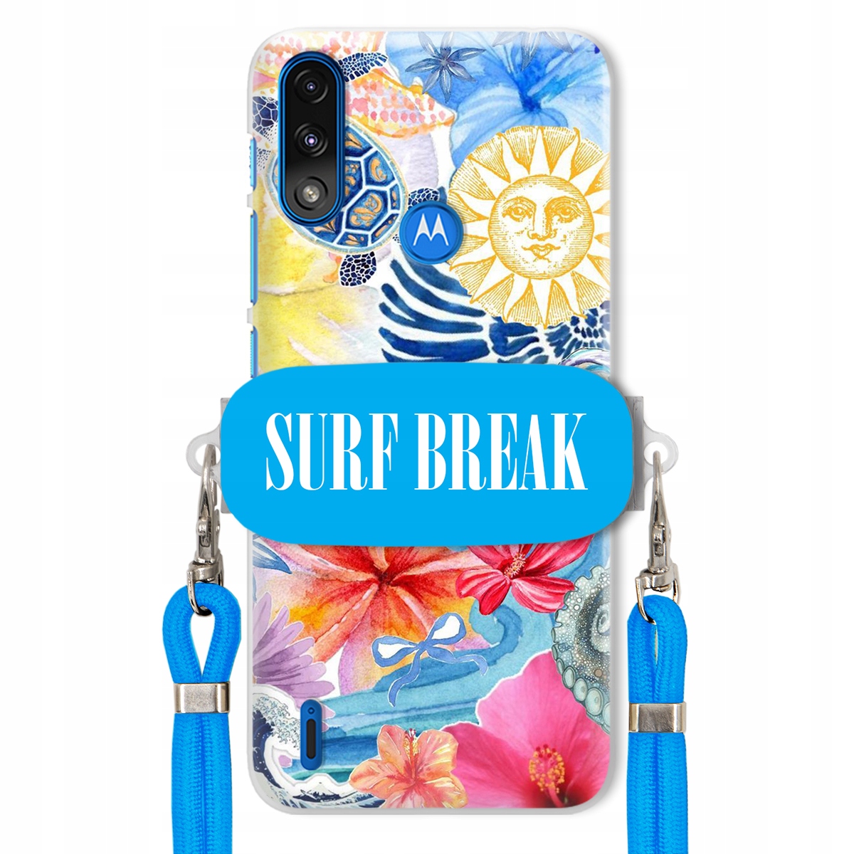 Puzdro pre Motorola E7 POWER/E7i Modré vodítko držiak Surf Break Lata