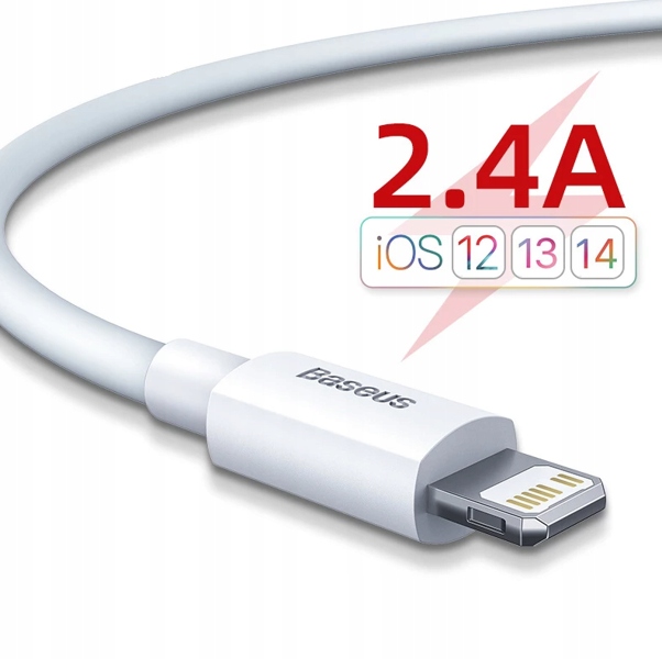 BASEUS 2x Kabel USB - Lightning 2.4A 1,5m biały Marka Baseus