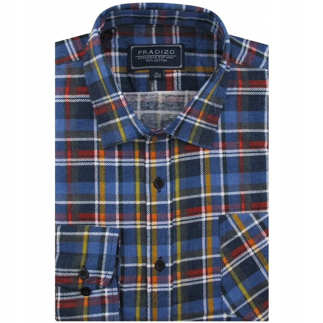 Duża Flanelowa Koszula Męska na co dzień do pracy Duże rozmiary J011