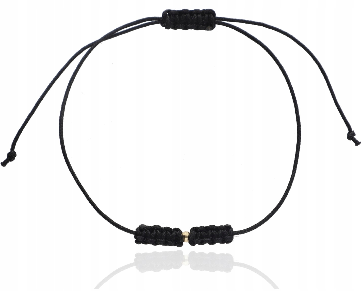 Zlatý náramek kulička diamantová kulička štěstí provázková zlato 585