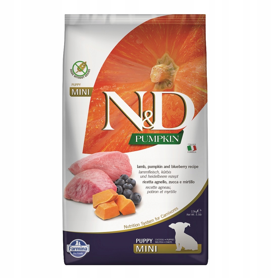 Nd Pumpkin Lamb Bluberry Mini Puppy 2,5kg dynia