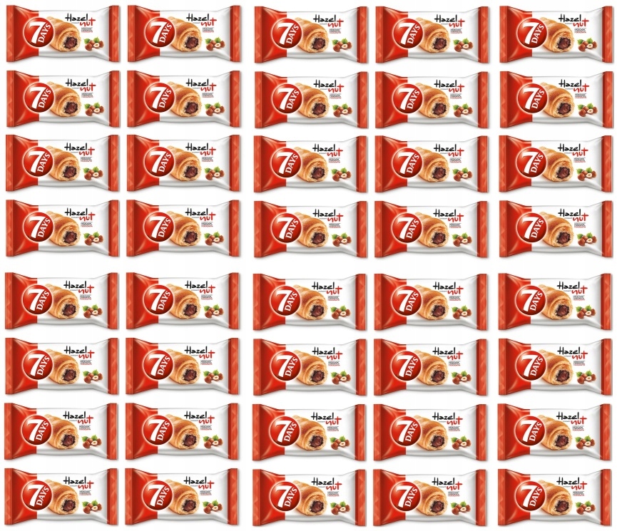 Levně 40 x 60 g 7DAYS Hazelnut rohlíček s ořechovou náplní Karton