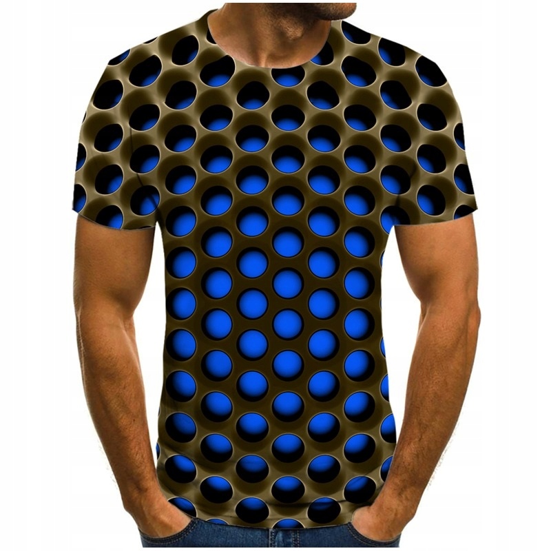 T-SHIRT MĘSKI KOSZULKA NADRUK 3D Z KRÓTKIM RĘKAWEM, XL