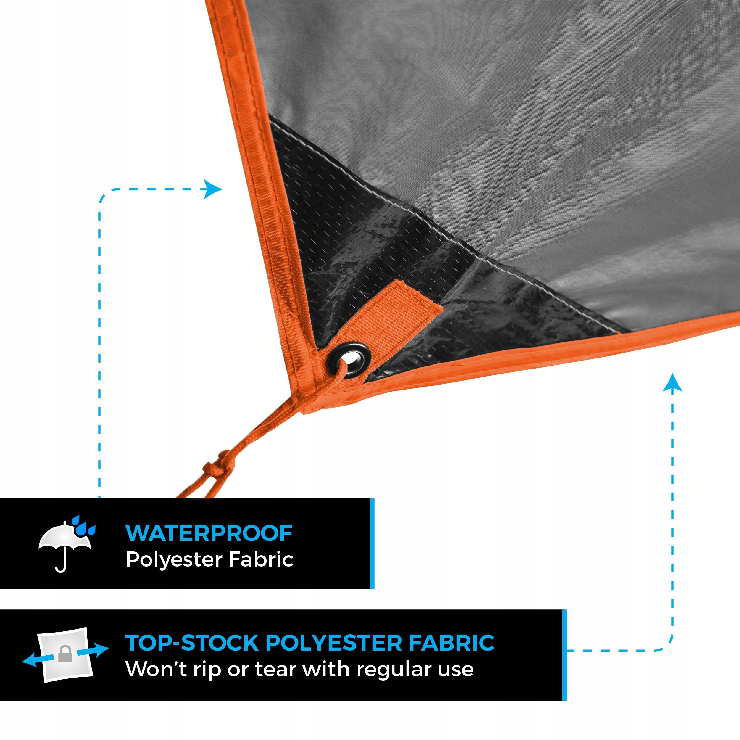 BEAR BUTT Lekki Wodoodporny Tarp Namiotowy Pomarańczowy — miniatura 4