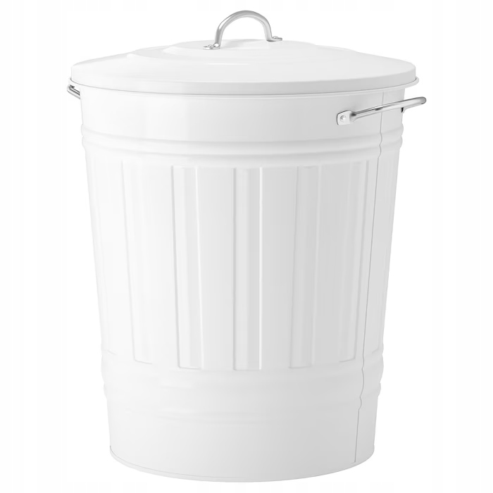 

Ikea kosz metalowy Knodd z pokrywką Biały 40l