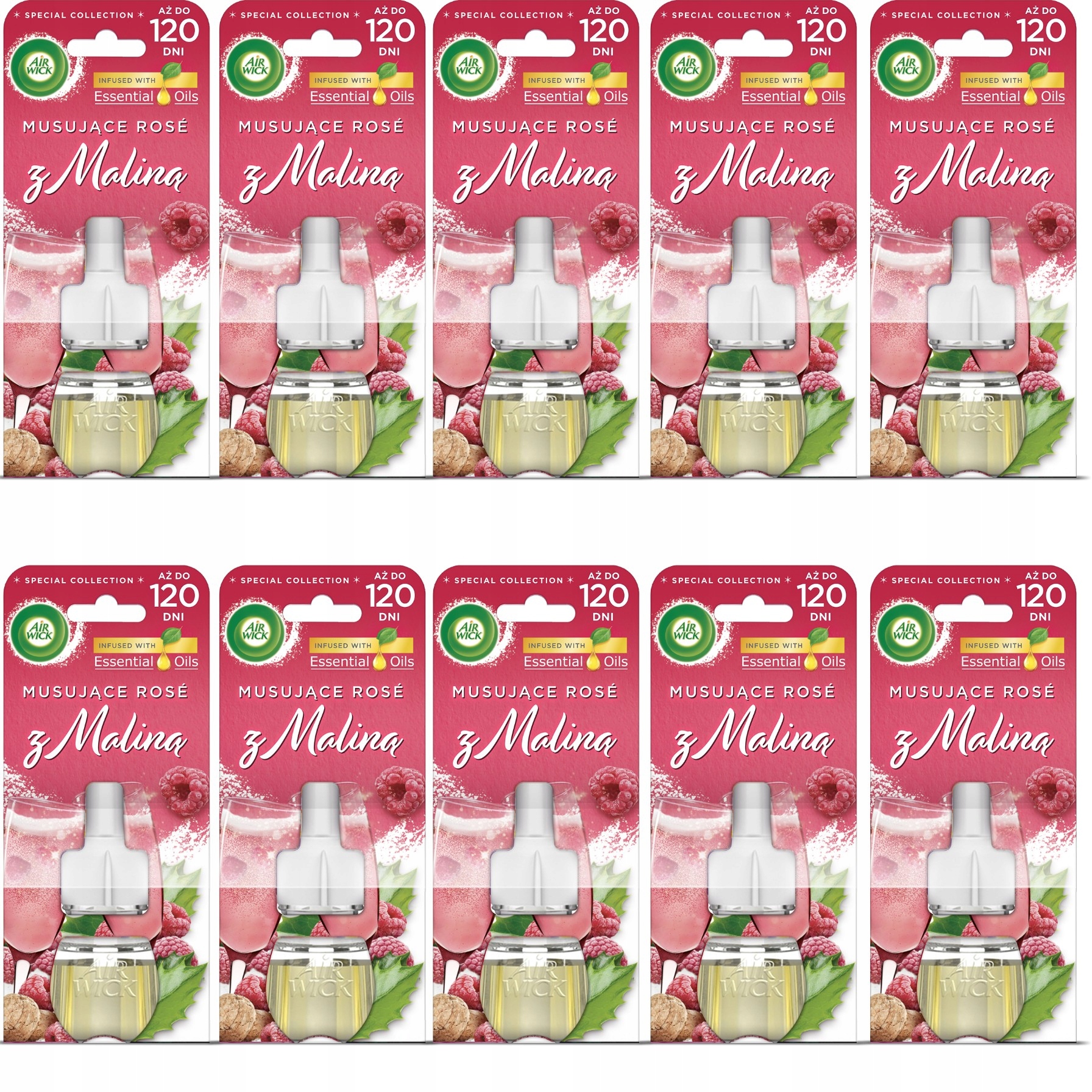 Air Wick Náplně Do Elektrického Osvěžovače Šumivé Rosy S Malinou 10X19 ML