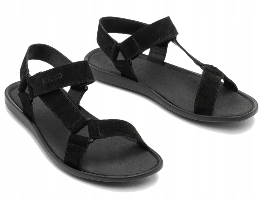 Ryłko černé pánské sandály z přírodní velurové kůže 41