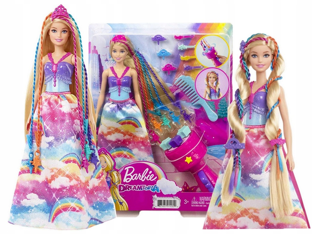 

Lalka Barbie Księżniczka Zakręcone Pasemka