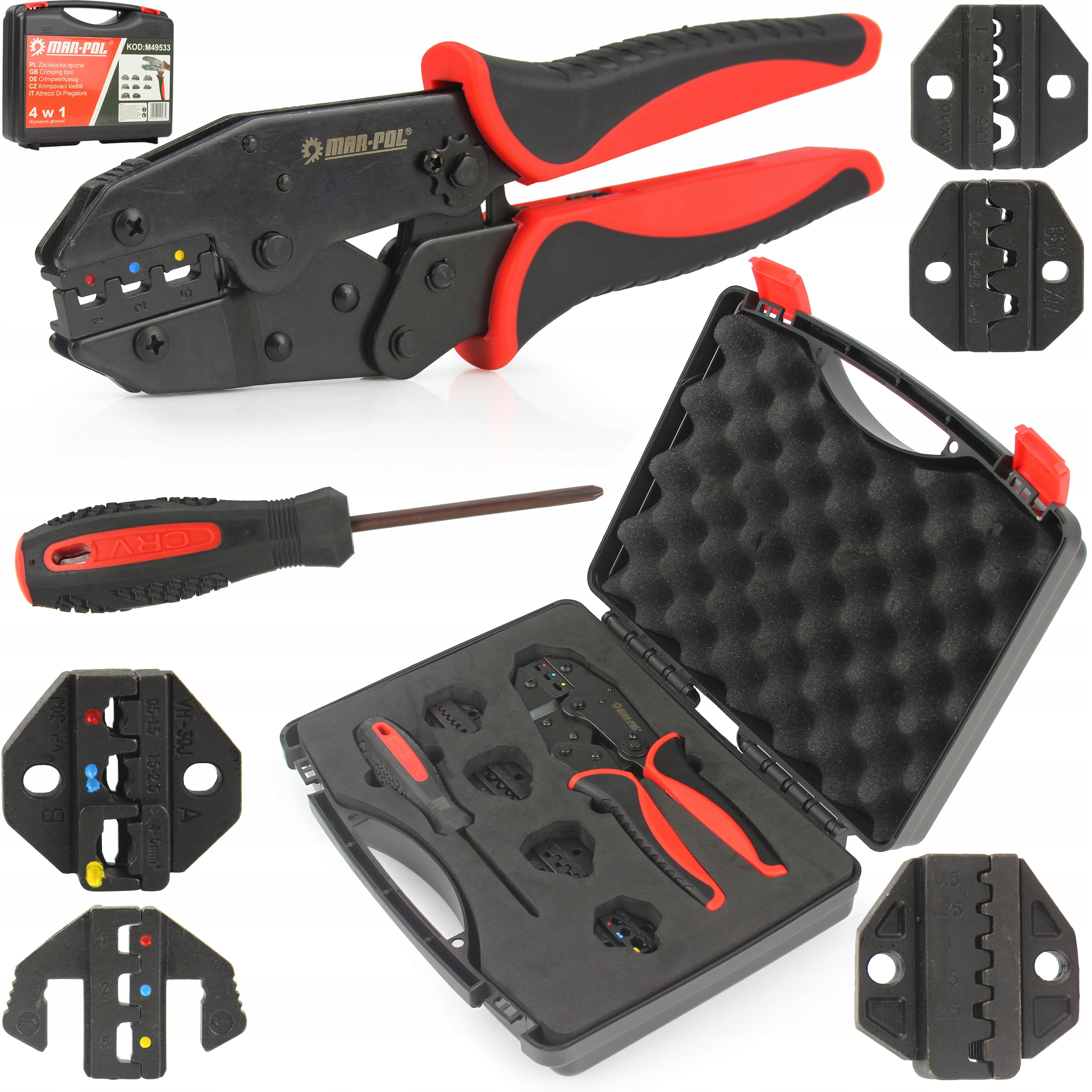 Ruční Svorka 4v1 S Vyměnitelnými Hlavicemi 0,5 mm² 10 mm² Mar-pol