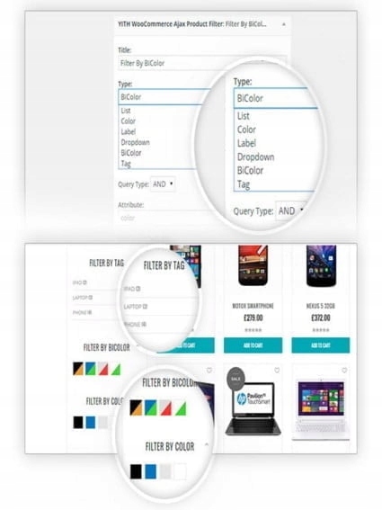 Wtyczka YITH WooCommerce Ajax Product Filter Rodzaj szablony