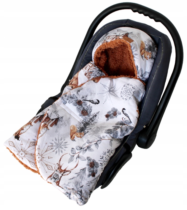 Kocyk otulacz do fotelika nosidełka BARANEK zimowy śpiworek WINTER RUDY Kod producenta KOCBR/FZ