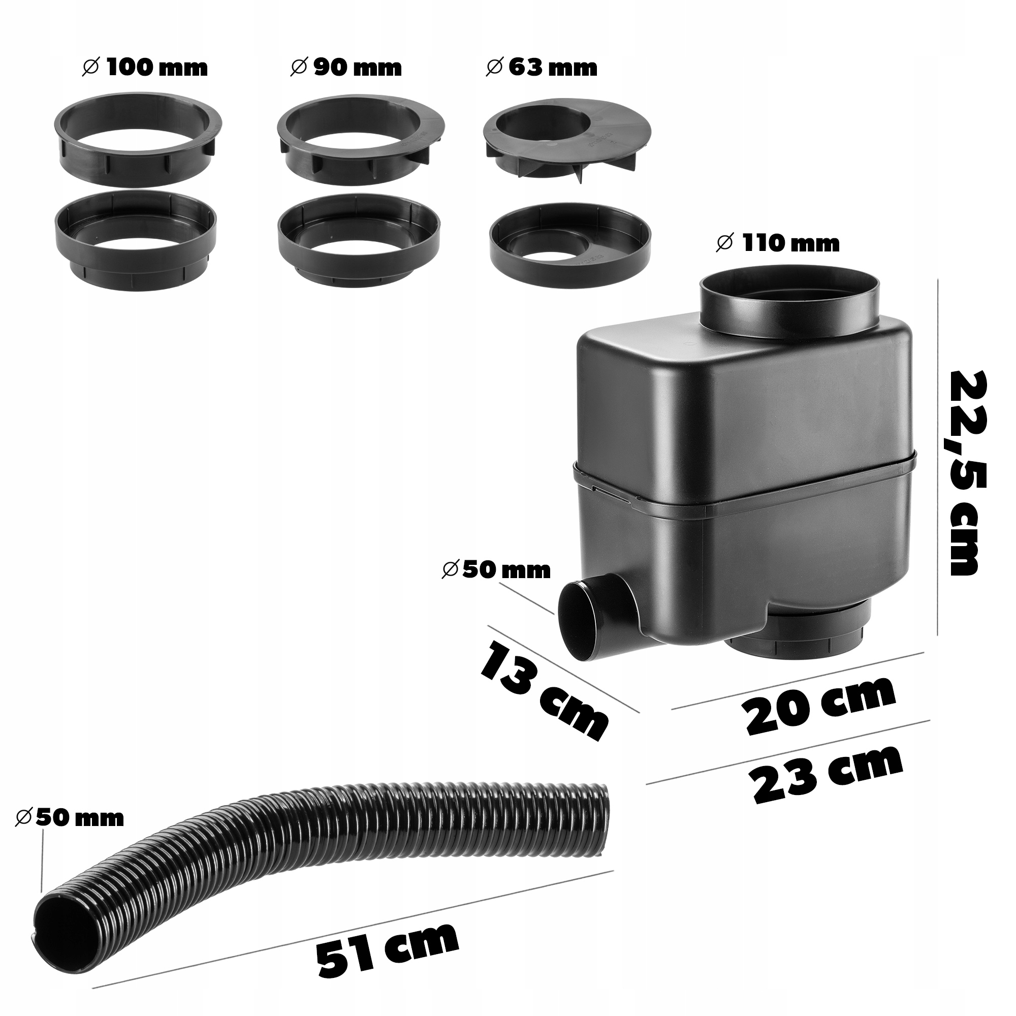 ZBIORNIK NA DESZCZÓWKĘ WODĘ 125L KOMPLETNY Pojemność zbiornika 125 l