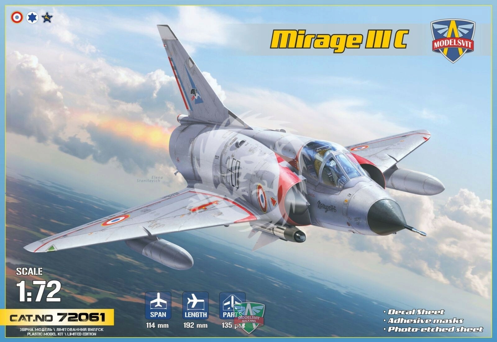 Mirage IIIC interceptor do každého počasí ModelSvit 72061 v měřítku 1/72