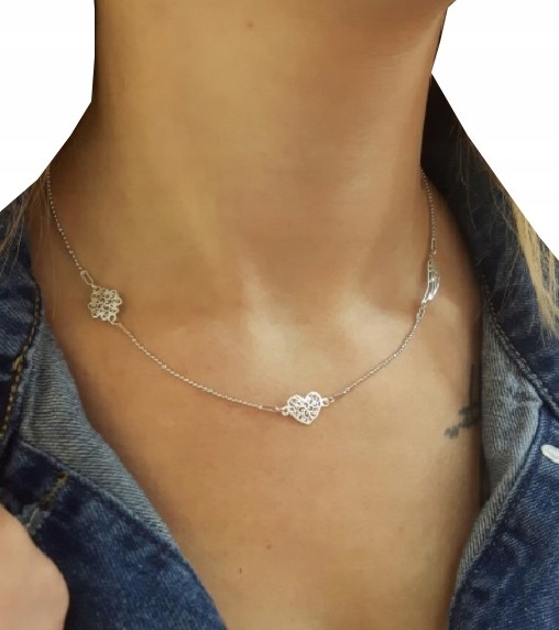 

Komplet Celebrytka 3 Zawieszki skrzydło srebro 925