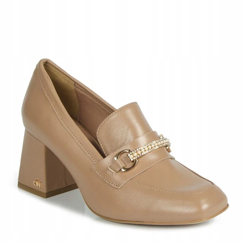 Chebello 4055 Lodičky Sloupek Kůže Lico Béžová Nude 37