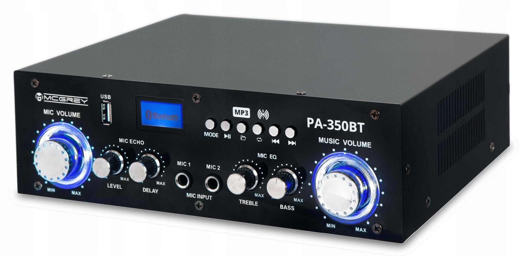 McGrey PA-350BT Bluetooth koncový zosilňovač s USB/MP3 prehrávačom, 200 W