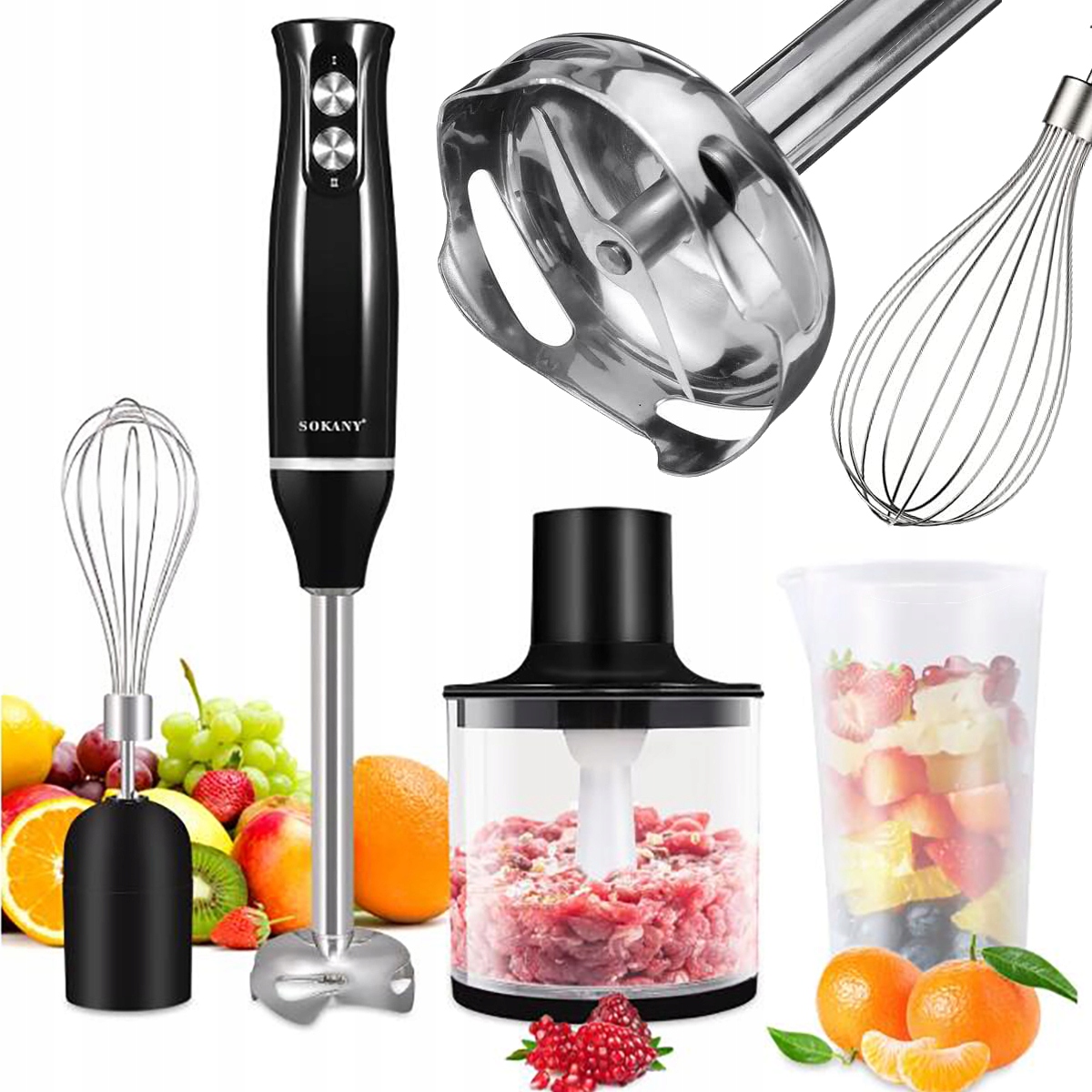 Ruční Mixér Multifunkční Mixér 500W Čepel Síla Ničení 2 Rychlostní Stupně